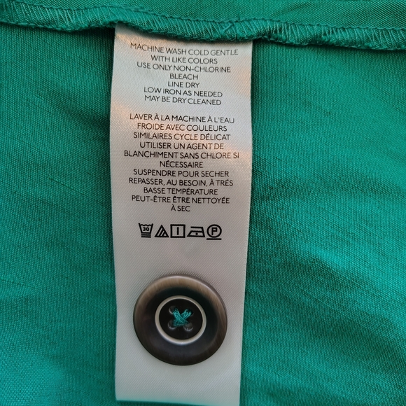 Maeve x Anthropologie Kelly Green Linen Blend Button-Front Midi Sundress Size 8 - Picture 5 of 5